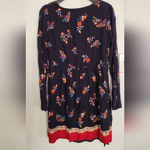 Sezane Daphna Navy Blue and Red Floral Dress - Picture 3 of 11